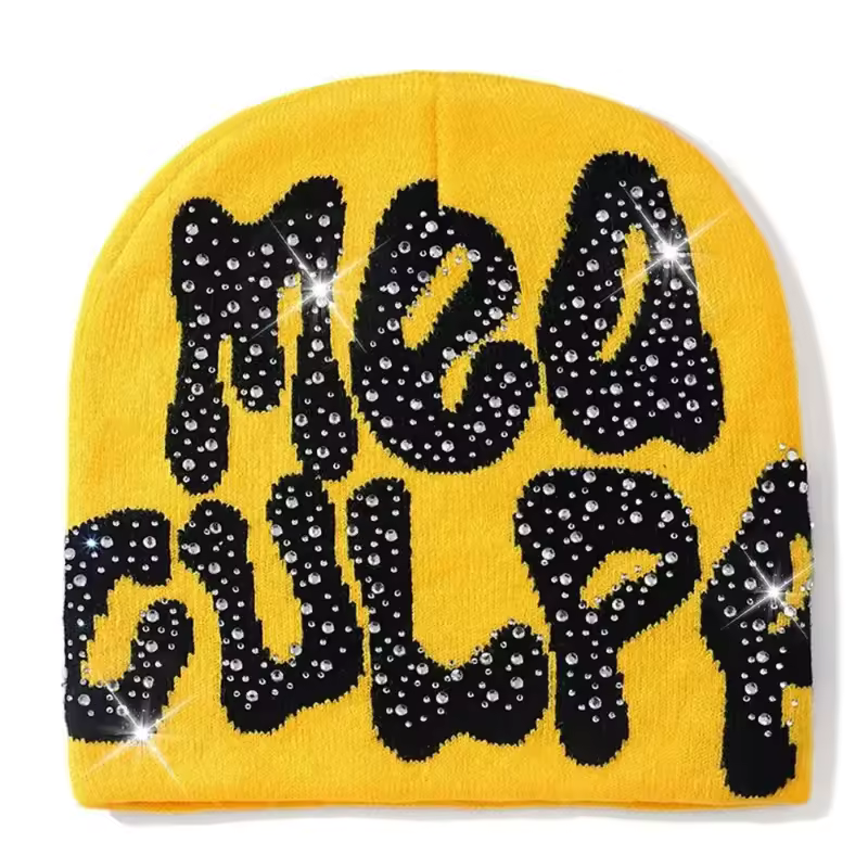 MEA Culpa Beanie with Rhinestone