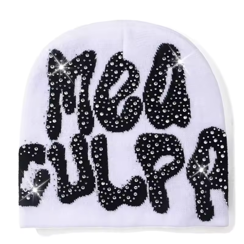 MEA Culpa Beanie with Rhinestone